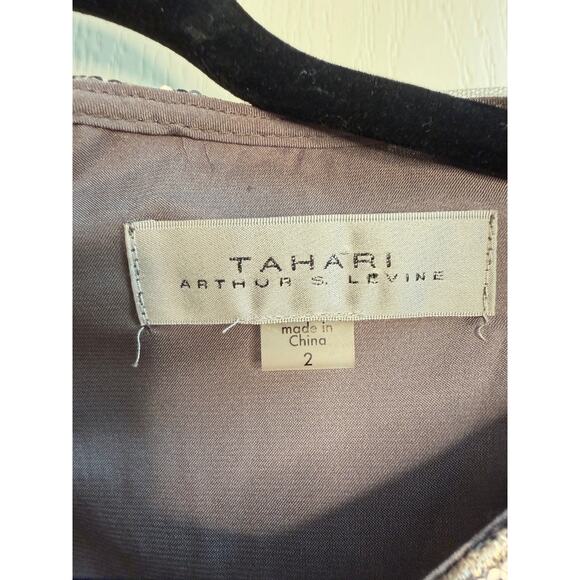 Tahari Arthur S. Levine Dove Grey Sequin Cocktail Dress Size 2 NWT - Picture 14 of 16